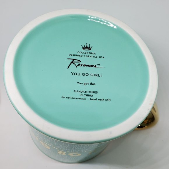 You Go Girl Accomplished Female Artists Mint Ceramic Mug 12 Oz w Gold Handle NIB - Picture 2 of 6